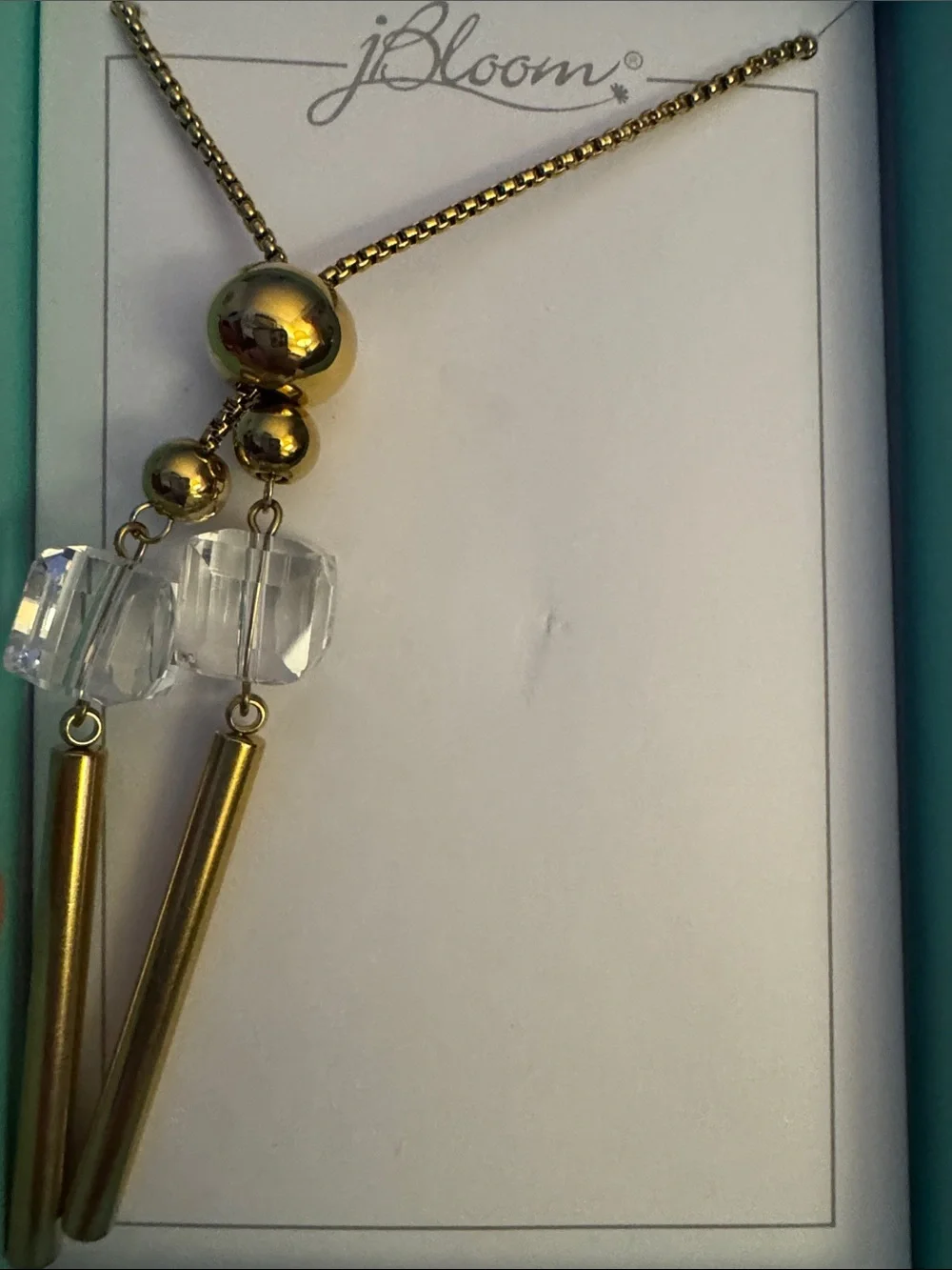 Bloom Windsor Gold-Tone Lariat Necklace with Clear Crystal Accents Women jewelry